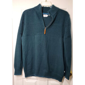 7 Diamonds Men Blue Sweater XL Grand Teton Confetti Half Zip